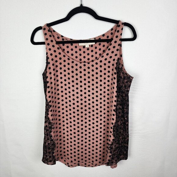 LOFT Polka Dot Lace Tank Top M - Picture 1 of 4